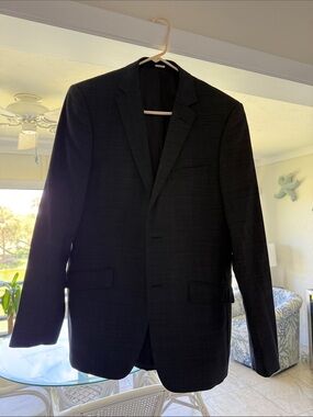 Men's Black Classic Single-Breasted Suit Jacket